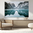 Mountain Lake Wall Art Canvas Print – Framed Toblacher See