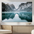 Mountain Lake Wall Art Canvas Print – Framed Winter by MyGreatCanvas | Canvas Wall Art Prints | Photo Prints & Wall Decor