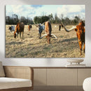 Texas Longhorns Wall Art Canvas Print – Framed Rustic Farm by MyGreatCanvas | Canvas Wall Art Prints | Photo Prints & Wall Decor