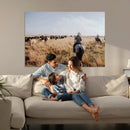 Western Wall Art Canvas Print – Framed Cowboy Cattle Drive