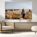 Western Wall Art Canvas Print – Framed Cowboy Cattle Drive by MyGreatCanvas | Canvas Wall Art Prints | Photo Prints & Wall Decor