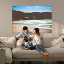 Tranquil Beach Scene Wall Art Canvas Print – Framed Blue