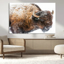 Snowy Buffalo Wall Art Canvas Print – Framed Rustic Lodge by MyGreatCanvas | Canvas Wall Art Prints | Photo Prints & Wall Decor