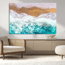 Aerial Beach Wall Art Canvas Print – Framed Ocean Waves by MyGreatCanvas | Canvas Wall Art Prints | Photo Prints & Wall Decor