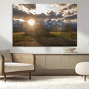 Snowy Peaks Wall Art Canvas Print – Rustic Mountain