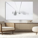 Ski Lift Wall Art Canvas Print – Snowy Alpine Landscape