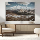 Mountain Landscape Wall Art Canvas Print – Framed Snowy