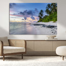 Tropical Beach Wall Art Canvas Print – Framed Sunset Glow