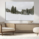 Frosty Pines Wall Art Canvas Print – Framed Silent Snowfall