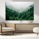 Misty Green Forest Canvas Print – Framed Serene Foggy Pine by MyGreatCanvas | Canvas Wall Art Prints | Photo Prints & Wall Decor