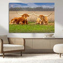 Texas Longhorn Pair Wall Art Canvas Print – Peaceful Rustic by MyGreatCanvas | Canvas Wall Art Prints | Photo Prints & Wall Decor