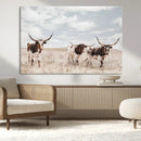 Majestic Longhorn Cows Wall Art Canvas Print – Rustic by MyGreatCanvas | Canvas Wall Art Prints | Photo Prints & Wall Decor