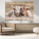 Couple Highland Cows Wall Art Canvas Print – Peaceful Meadow by MyGreatCanvas | Canvas Wall Art Prints | Photo Prints & Wall Decor