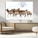 Snowy Elk Herd Wall Art Canvas Print – Majestic Winter by MyGreatCanvas | Canvas Wall Art Prints | Photo Prints & Wall Decor