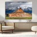 Rustic Wooden Barn Wall Art Canvas Print – Snowy Mountain by MyGreatCanvas | Canvas Wall Art Prints | Photo Prints & Wall Decor