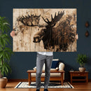 Moose Canvas Wall Art — Rustic Wildlife Painting Print | by MyGreatCanvas | Canvas Wall Art Prints | Photo Prints & Wall Decor