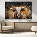 Abstract Longhorn Bull Wall Art Canvas Print – Vintage by MyGreatCanvas | Canvas Wall Art Prints | Photo Prints & Wall Decor