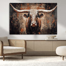Rustic Longhorn Bull Wall Art Canvas Print – Vintage Western by MyGreatCanvas | Canvas Wall Art Prints | Photo Prints & Wall Decor