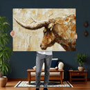 Rustic Longhorn Bull Wall Art Canvas Print – Vintage Western by MyGreatCanvas | Canvas Wall Art Prints | Photo Prints & Wall Decor
