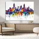Atlanta Skyline Wall Art Canvas Print – Framed Colorful