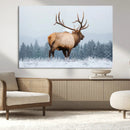 Majestic Elk Snowy Forest Wall Art Canvas Print – Winter by MyGreatCanvas | Canvas Wall Art Prints | Photo Prints & Wall Decor