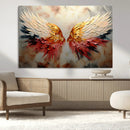 Vibrant Angel Wings Wall Art Canvas Print – Gold Red by MyGreatCanvas | Canvas Wall Art Prints | Photo Prints & Wall Decor