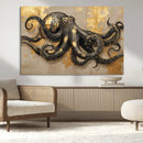 Octopus Black Gold Wall Art Marine Life Ocean Creature by MyGreatCanvas | Canvas Wall Art Prints | Photo Prints & Wall Decor