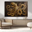 Octopus Wall Art Canvas Print – Wooden Art Sea Creature by MyGreatCanvas | Canvas Wall Art Prints | Photo Prints & Wall Decor