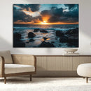 Ocean Sunset Wall Art Canvas Print – Rocky Shore Waves by MyGreatCanvas | Canvas Wall Art Prints | Photo Prints & Wall Decor