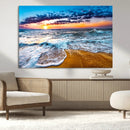 Ocean Waves Wall Art Canvas Print Ocean Waves Beach Sunset by MyGreatCanvas | Canvas Wall Art Prints | Photo Prints & Wall Decor
