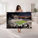 Epic Night Football Stadium Wall Art Canvas Print, Fireworks