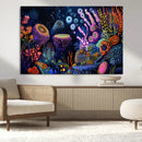Vibrant Neon Coral Reef Wall Art Canvas Print, Colorful by MyGreatCanvas | Canvas Wall Art Prints | Photo Prints & Wall Decor