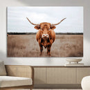 Longhorn Bull Wall Art Canvas Print – Framed Rustic by MyGreatCanvas | Canvas Wall Art Prints | Photo Prints & Wall Decor