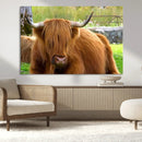 Highland Cow Wall Art Canvas Print, Long Hair Rustic Farm by MyGreatCanvas | Canvas Wall Art Prints | Photo Prints & Wall Decor