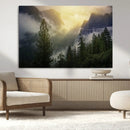 Misty Forest Sunrise Wall Art, Mountain Valley with Pine by MyGreatCanvas | Canvas Wall Art Prints | Photo Prints & Wall Decor