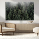 Dense Evergreen Forest Wall Art, Misty Morning Fog, Pine by MyGreatCanvas | Canvas Wall Art Prints | Photo Prints & Wall Decor