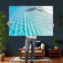 Crystal Clear Ocean Water Sunlit Reflections Palm Shadow Sandy Beach Tropical Wall Art for Home, Office Decor by MyGreatCanvas | Canvas Wall Art Prints | Photo Prints & Wall Decor