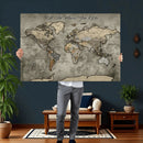 Personalized World Map Wall Art Canvas Print – Custom Push