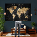 Personalized World Map Print | Customize Map with Push Pin