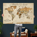 Vintage Custom Push Pin Map Print – Custom Adventure Travel