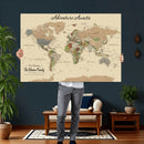 Personalized Push Pin Map with Pin Wall Art Canvas Print –