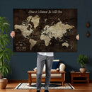 Personalized Vintage Map Wall Art Canvas Print – Custom Push