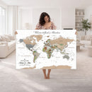 Customized Push Pin World Map Wall Art Canvas Print with