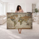 Personalized World Map Wall Art Canvas Print – Custom Push