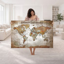 Personalized Vintage Map Wall Art Canvas Print – Custom Push