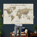 Push Pin World Map Canvas Print – Travel Tracker Wall Art