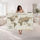Push Pin World Map Canvas Print – Travel Tracker Wall Art