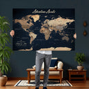 Custom Push Pin World Map Canvas Print – Custom Framed