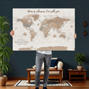 Personalized World Map Wall Art Canvas Print – Customizable