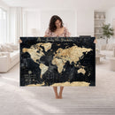 Personalized Push Pin World Map Canvas – Custom Framed